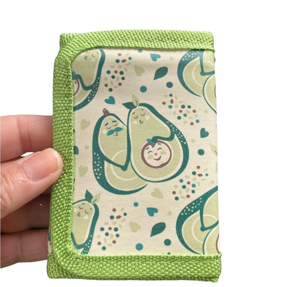 4/$20!!!   Green Avocado Print Velcro Mini Trifold Wallet - Picture 2 of 4